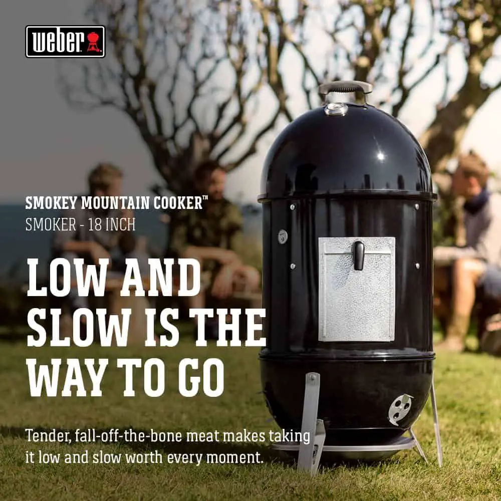 Weber brand smokey mountain cooker