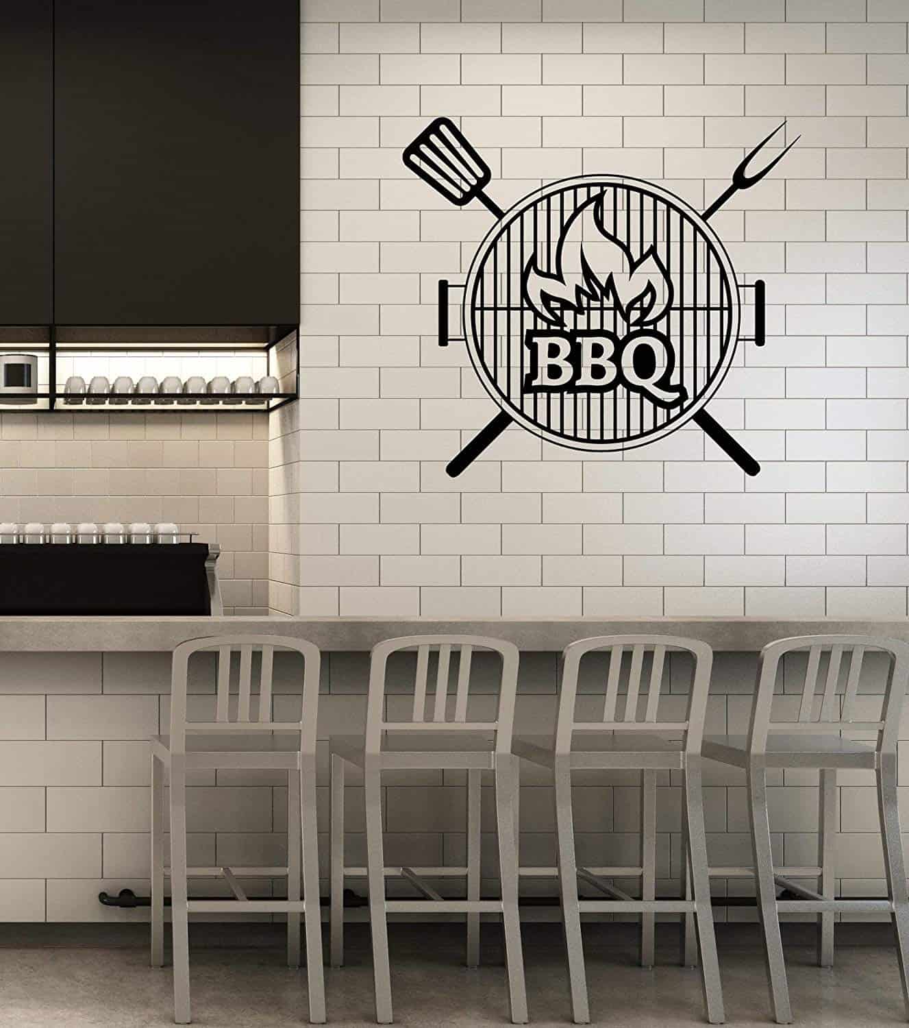 Наклейка на стену для коптильни BBQ