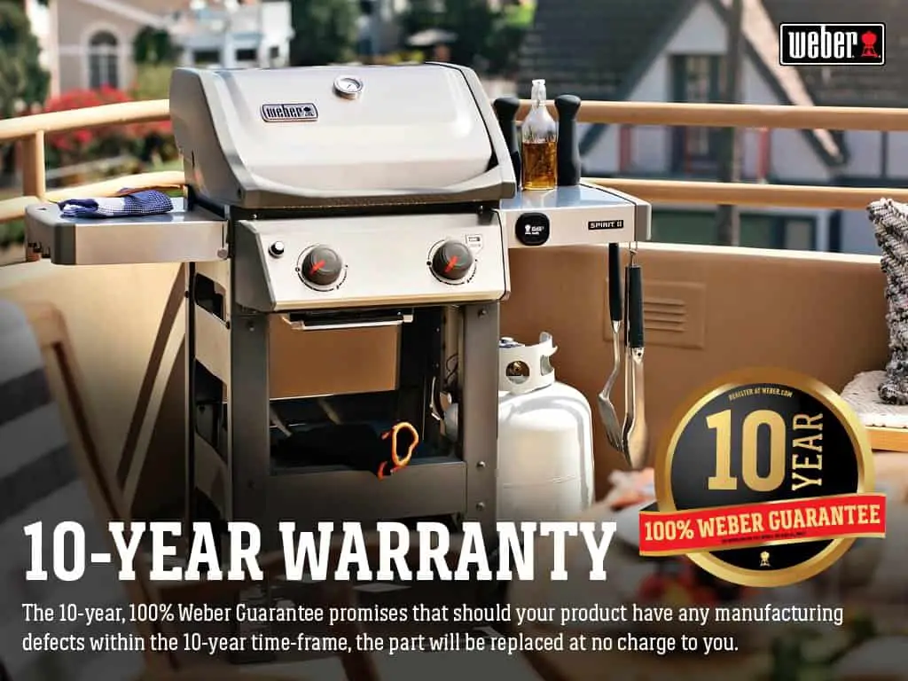 Weber liquid propane grill on a balcony