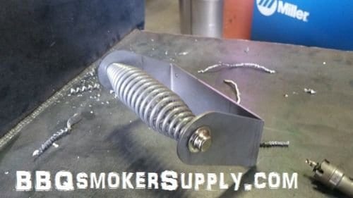 Smoker DROP Handle UDS BBQ door lid Smoker Stainless Spring Rod 6 in Bracket Cap