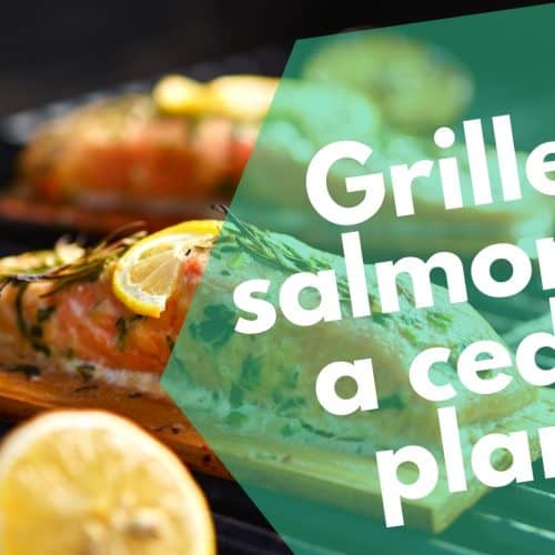 Grilled salmon on a cedar plank