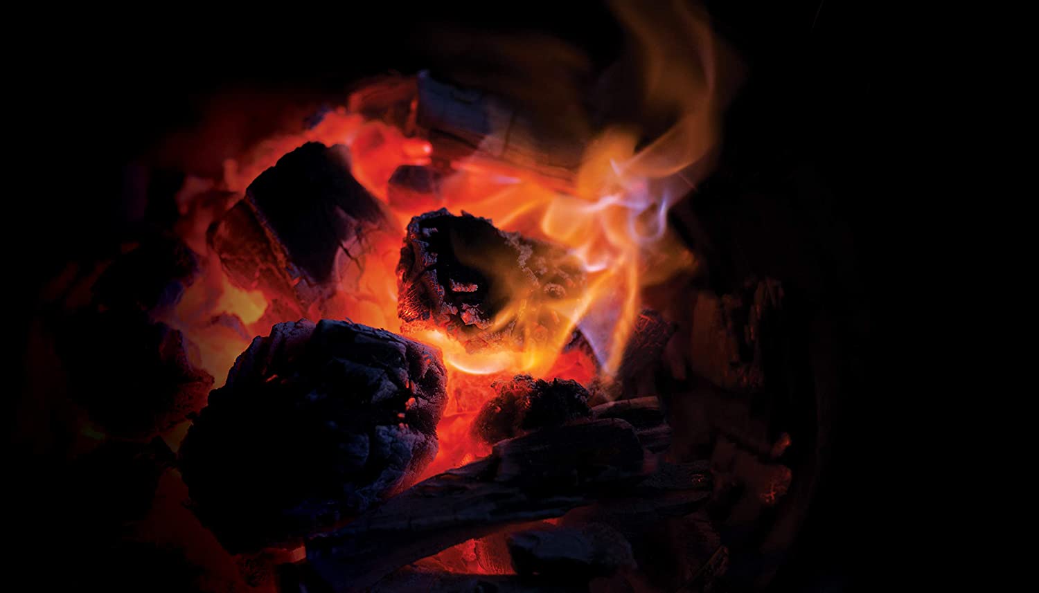 Best big-size lump charcoal- Kamado Joe KJ-Char burning detail