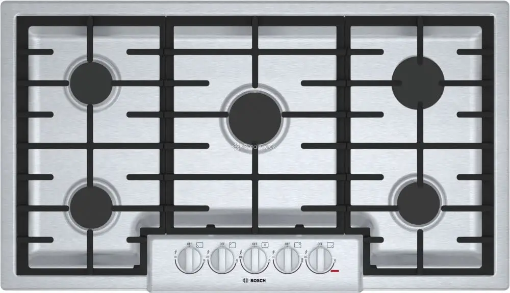 Bosch NGM8656UC 800 Series 36 Stainless 5 Burner Gas Cooktop