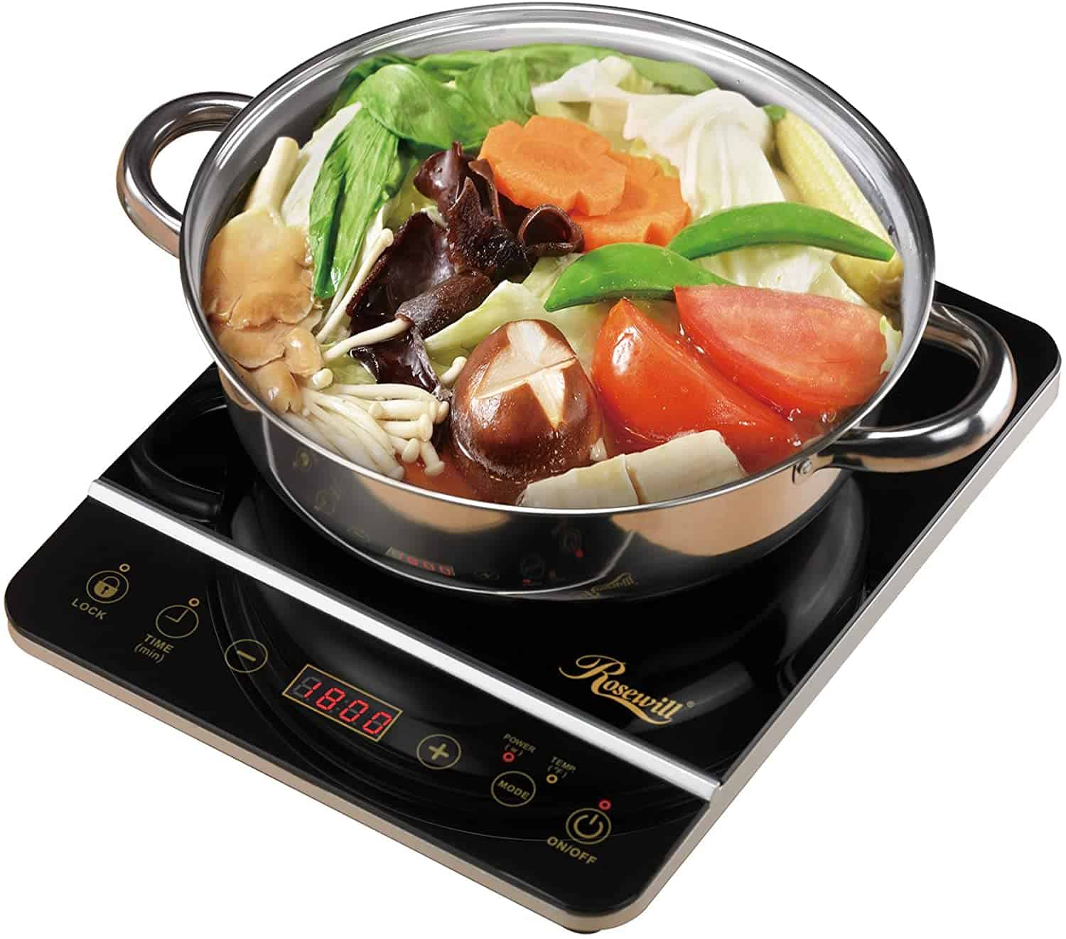 Rosewill 1800 วัตต์เตาแม่เหล็กไฟฟ้า Cooktop