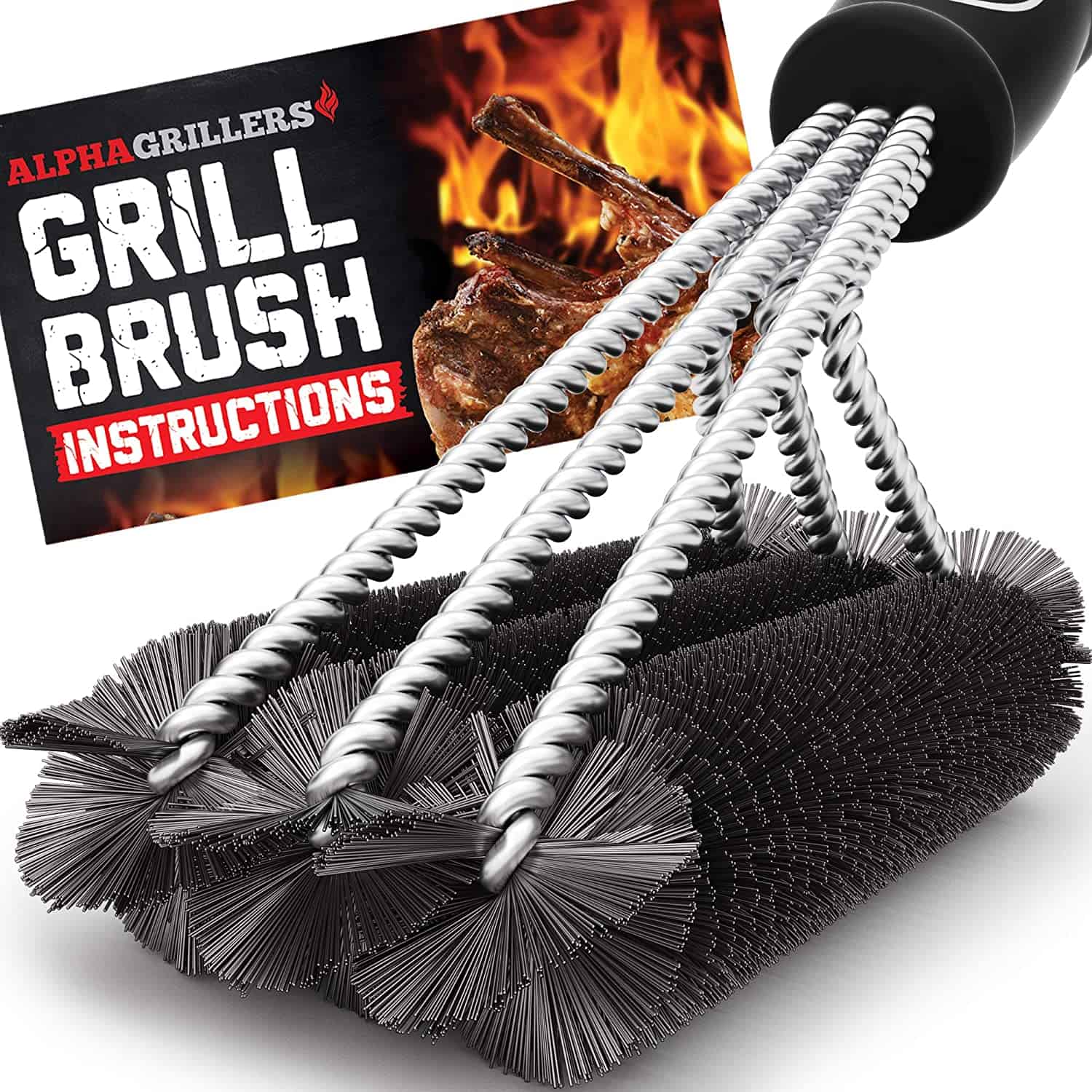 Cea mai bună pensulă pentru grătar bugetară - Alpha Grillers Grill Brush