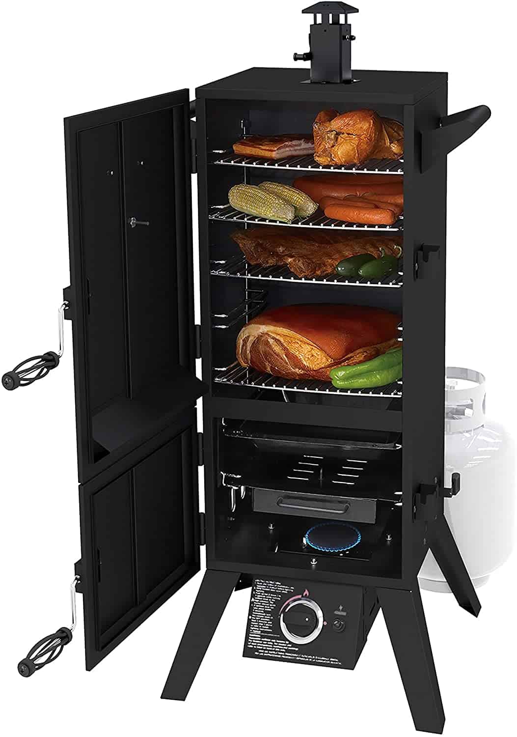 Best propane smoker overall for everyday use- Dyna-Glo DGY784BDP 36 Vertical LP