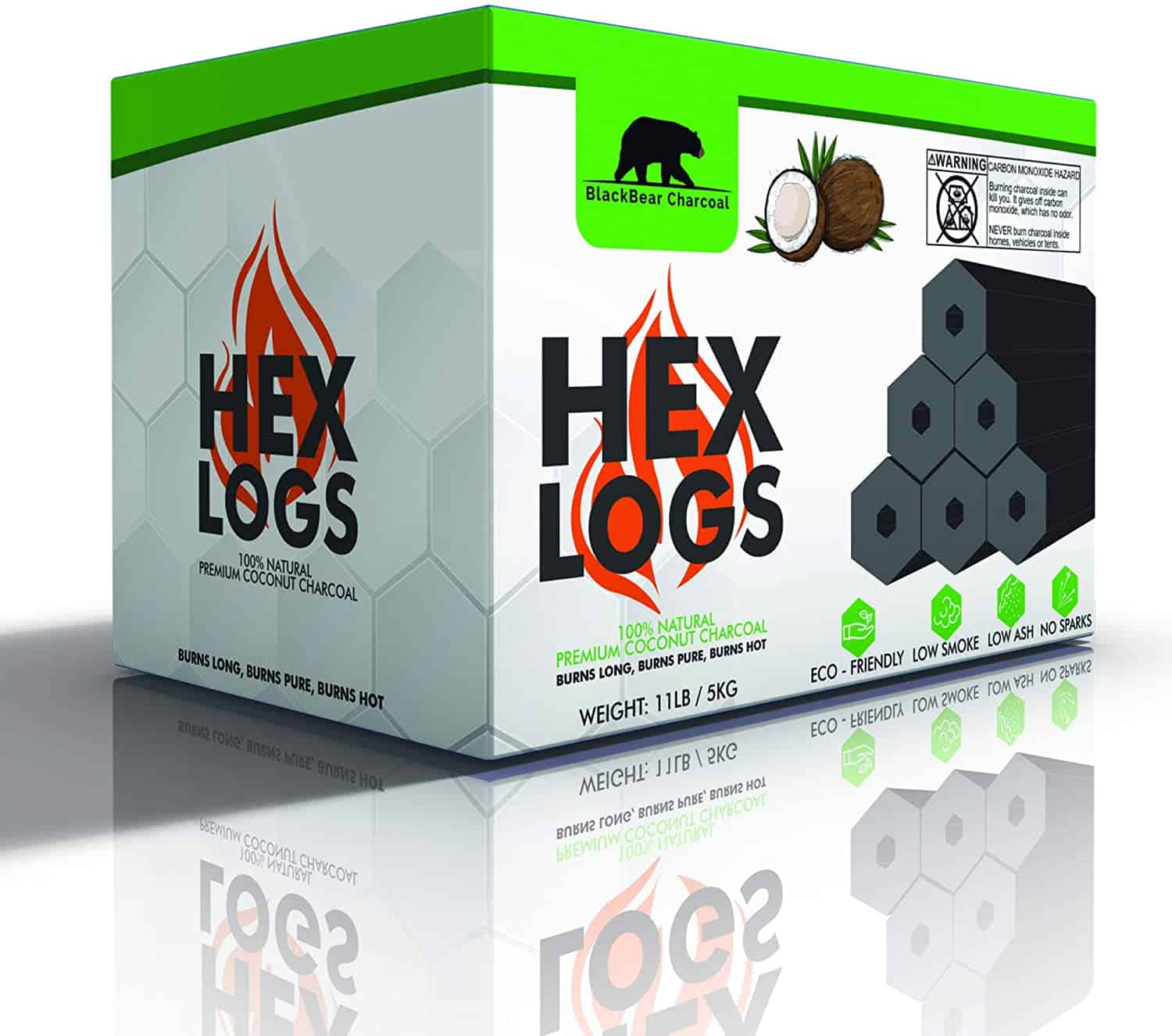 Best eco-friendly charcoal briquettes- BlackBear HEX LOGS