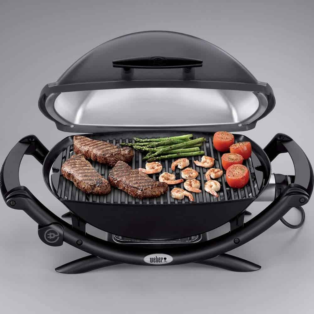 Best electric grill overall- Weber Q2400 with food grilling