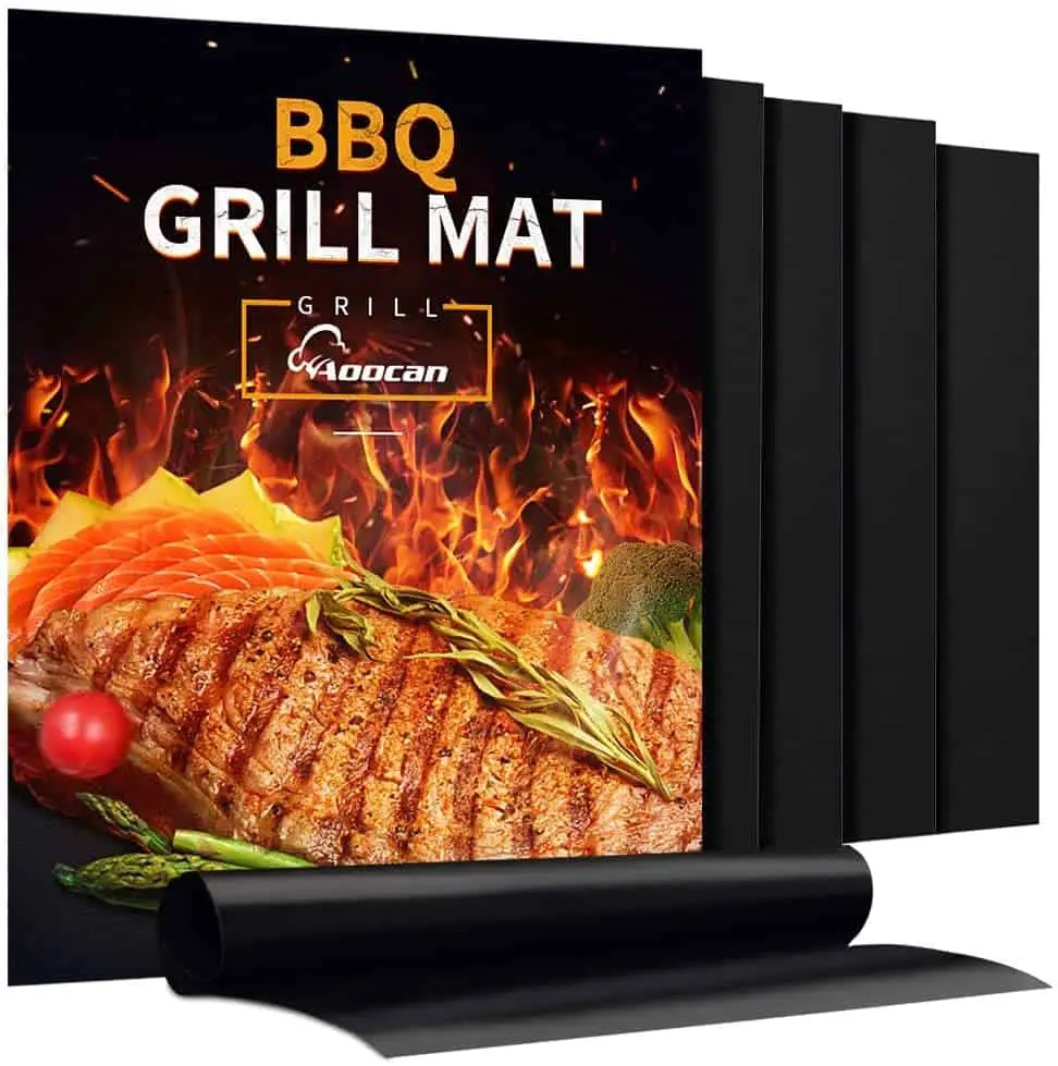 Best grill mat set for a lower budget- Aoocan Grill Mat (set of 5)