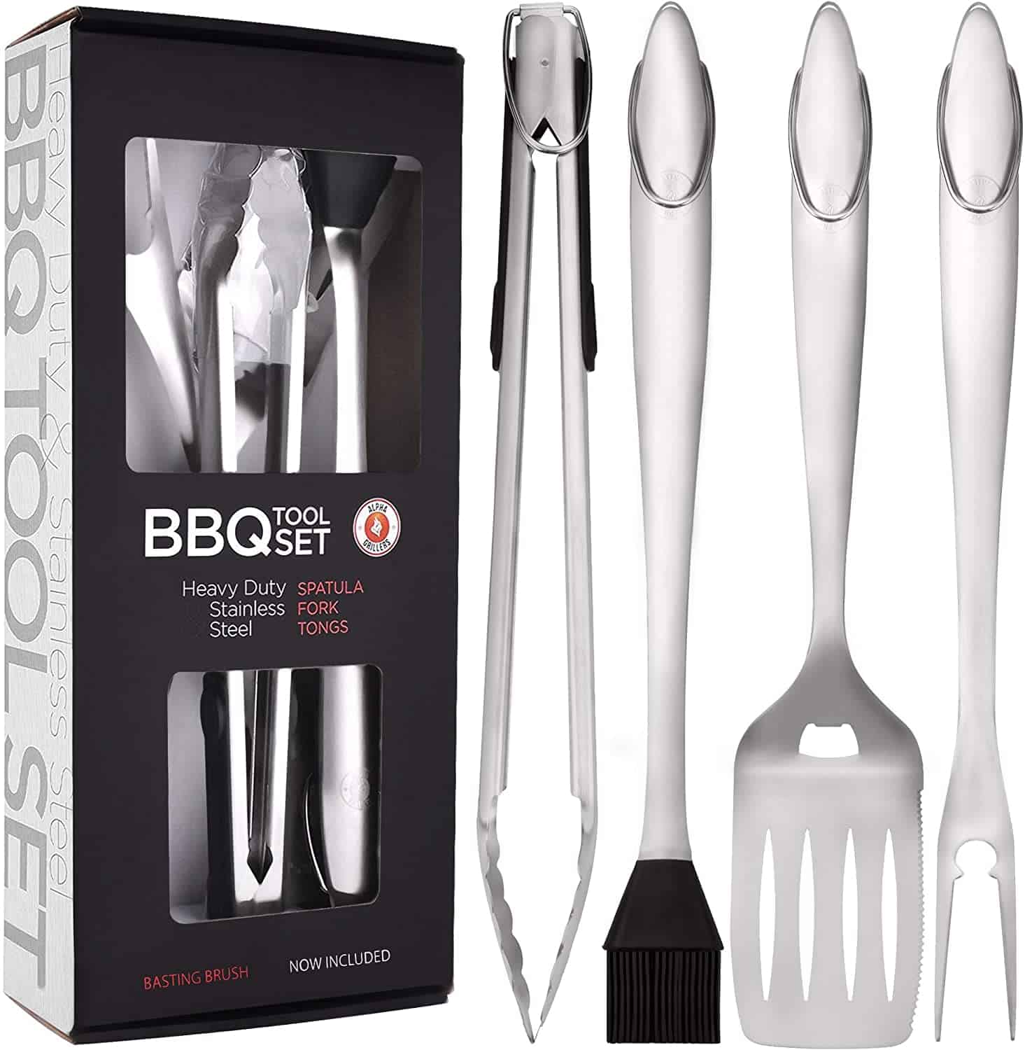 Best grill tool set overall- Alpha Grillers Heavy Duty BBQ Grilling Set