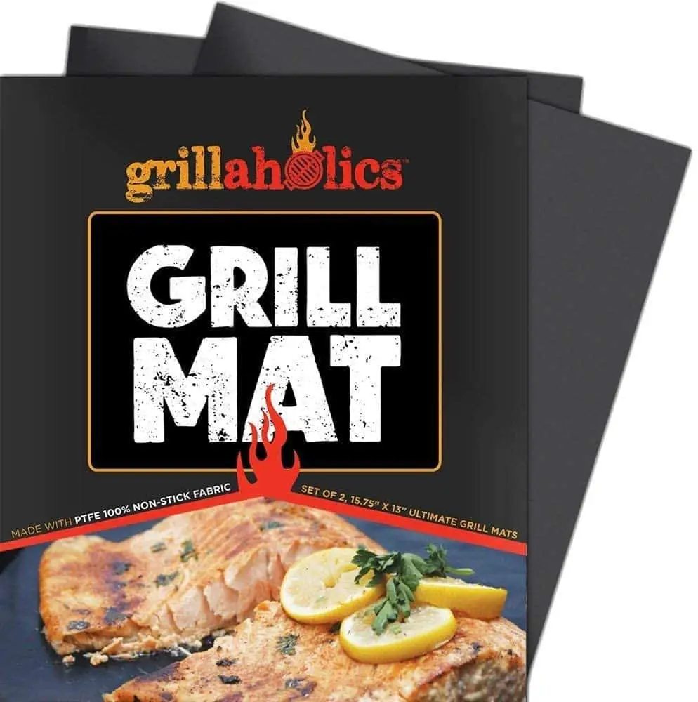 Bedste kraftige 0.01 ”grillmåtte- Grillaholics Heavy Duty Grillmåtte (sæt med 2) BBQ