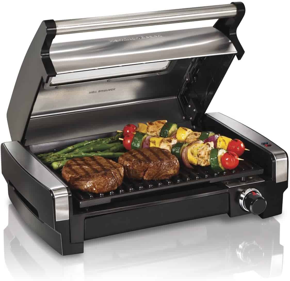 Best indoor grill overall- Hamilton Beach 3-in-1 Indoor Grill and Electric Griddle Combo