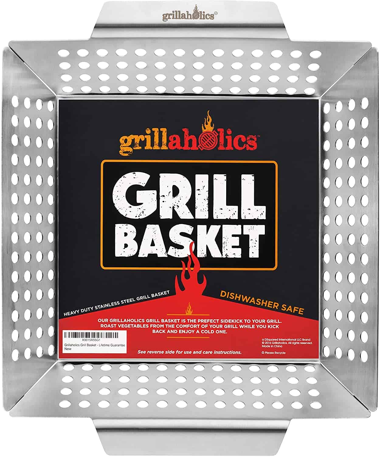 ตะกร้าย่างการลงทุนระยะยาวที่ดีที่สุด - Grillaholics Heavy Duty Grill Basket