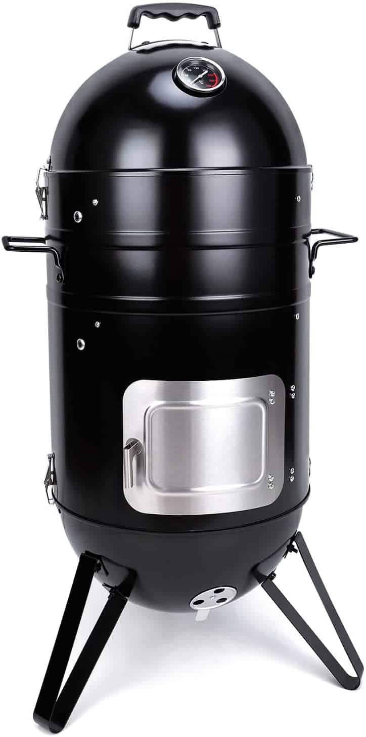 Sougem Charcoal Smoker Grill 14 inch Smoker Grill Vertical Multi Function Grilling Smoker