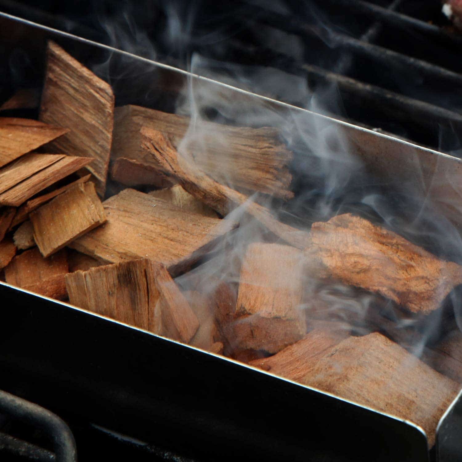 Using peach wood for mildly flavoured smoke for fish