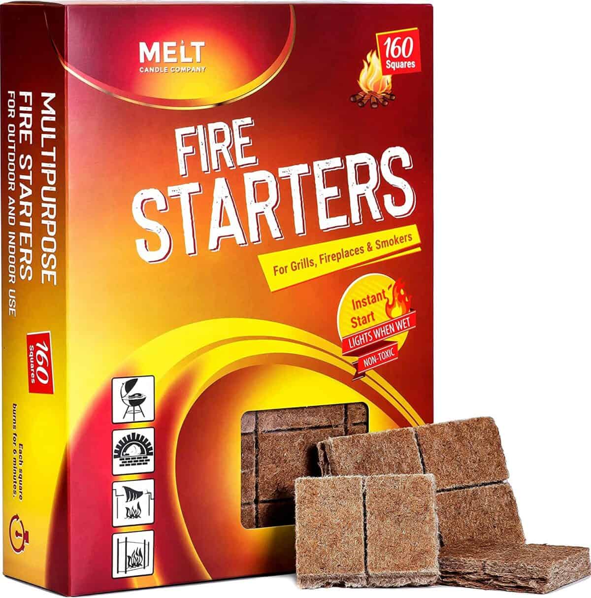 Melt Candle Company Fire Starter - Tumbleweeds Fire Starter Pack for Chimney, Grill Pit, Fireplace, Campfire, BBQ & Smoker - Water Resistant and Odourless - Camping Accessories